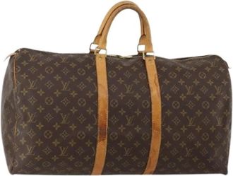 Louis Vuitton Pre-owned Boston Bag - Dames - Vintage Weekendtas - Bruin - ONE Size - Leer - Vintage