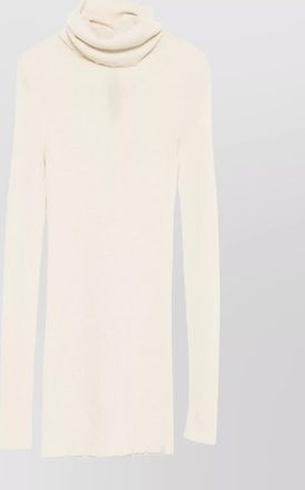 Rick Owens ribbed wool turtleneck sweater with seam detail