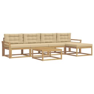 vidaXL Conjunto De Sof&aacute;s De Exterior 6 Pcs Y Beige 79 X 79 X 37 Cm Vidaxl