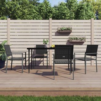 vidaXL Juego De Comedor Para Jard&iacute;n 5 Piezas Rat&aacute;n Sint&eacute;tico Y Acero Vidaxl