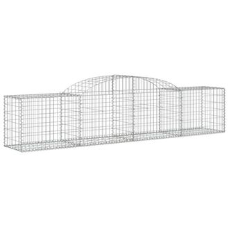 Berkfield Home Decorative Arched Gabion Baskets 13 pcs 300x50x60/80 cm Galvanise in Silver
