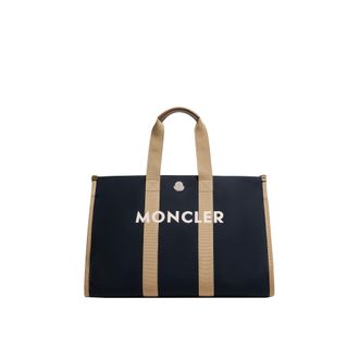 Moncler Moncler Logo Canvas Tote Bag, Men, Blue, Size: One Size