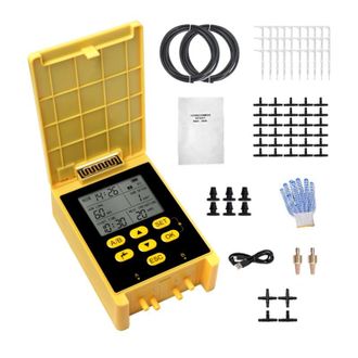 OEM Sistema De Riego Solar Por Goteo, Bomba Doble, Sensor De Lluvia, Pantalla Digital, Bloqueo De Seguridad Infantil, 2 Grupos, 30 Plantas, Manguera De 30
