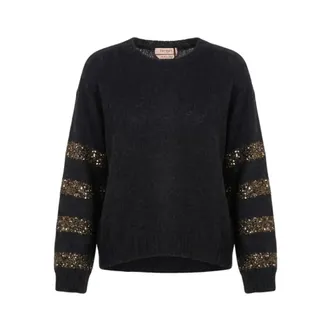 Twinset Twin-Set Jumpers - female - Twinset - Round-neck Knitwear - Black - XS - Knitwear