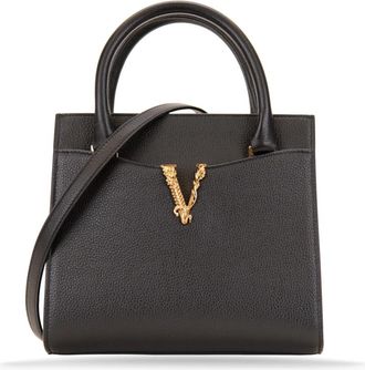 Versace Virtus Schoudertas - Dames - Handtassen - Zwart - ONE Size - Leer - Tassen
