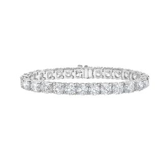 Diana M. Jewels 14kt white gold lab grown round diamond tennis bracelet weighing 14.10 cts set in a four prong setting