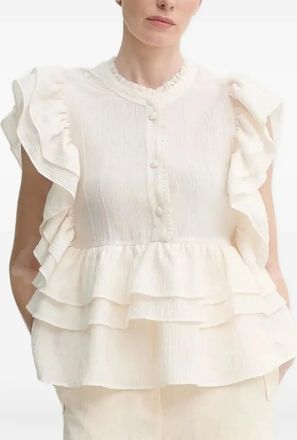 Munthe Blusa con ruches Fulton - Toni neutri