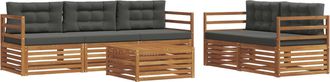 vidaXL Conjunto De Sof&aacute;s De Exterior 6 Uds. Natural Y Antracita Vidaxl