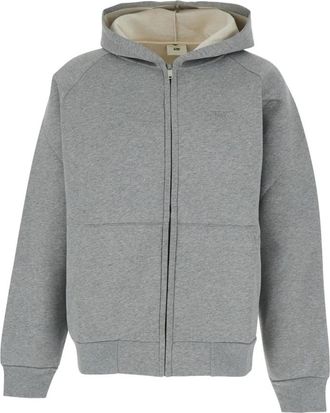 Autry Neoprene Hoodie met Verlaagde Schouders - Heren - Vesten met rits - Grijs - S - Hoodies & sweatvesten