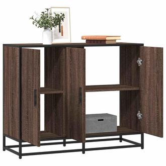 Berkfield Home Sideboard Brown Oak 94x35x76 cm Engineered Wood | Size: 94 x 35 x 76 cm