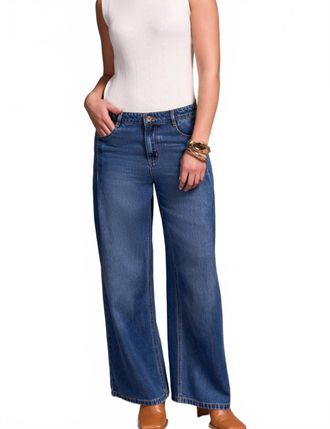 Tribal Audrey Wide Leg Pleated Jean In Blue Bliss