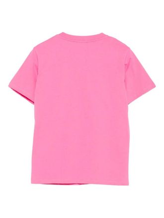 Balmain Logo-Embroidered Cotton T-Shirt - Pink