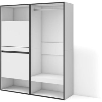 Skraut Home Skraut Home - Zapatero, Armario Zapatos Botas, 120x145x35 Cm, Dormitorio, Habitaci&oacute;n, Vestidor Abierto, Estilo Moderno, Gris Cemento