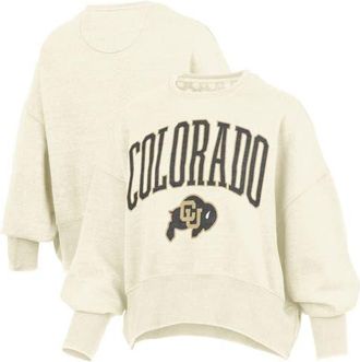 Pressbox Womens Pressbox Natural Colorado Buffaloes Oversized Waist-Length Crewneck Sweatshirt at Nordstrom, Size Small