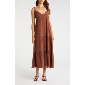 Steve Madden Elianna Sleeveless Midi Dress in Sorrel Horse at Nordstrom, Size X-Small