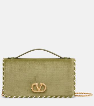 Valentino Garavani VLogo Mini velvet crossbody bag