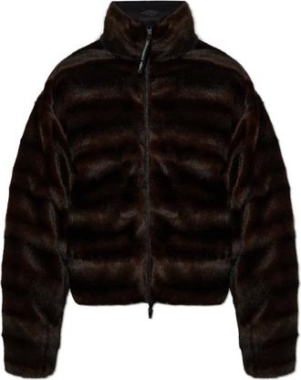 Balenciaga Jassen, Dames, Bruin, XS, Leer, Ski Reversible Puffer