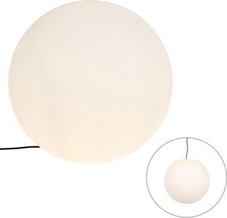 QAZQA Moderno L&aacute;mpara De Exterior Moderna Blanca 56 Cm Ip65 - Nura Pl&aacute;stico Esfera Adecuado Para Led Max. 1 X 23 Watt - Qazqa
