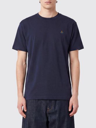 Vivienne Westwood T-shirt in cotone con logo Orb a contrasto ricamato sul petto