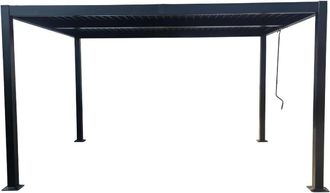 Concept Usine P&eacute;rgola bioclim&aacute;tica 4x3m estructura y lamas de aluminio gris antracit