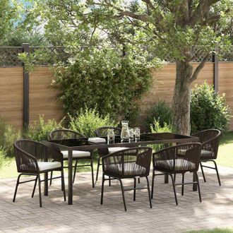 vidaXL Conjunto De Comedor De Jard&iacute;n 7 Pcs Marr&oacute;n Vidaxl