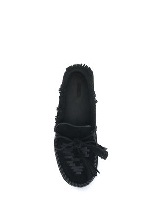 Isabel Marant Womens Loafers Fitza Suede Black Calf Leather