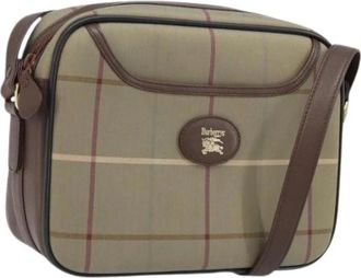 Burberry Pre-owned Vintage Canvas Schoudertas - Dames - Vintage Schoudertas - Bruin - ONE Size - Leer - Vintage