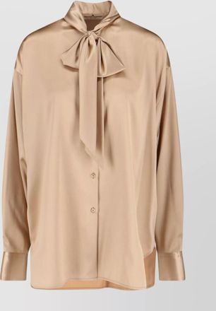 Ermanno Scervino satin long sleeve top with bow detail