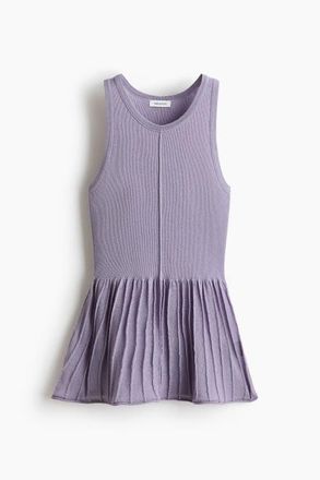H&M Knitted Peplum Top in Dusty Purple at Nordstrom, Size X-Small