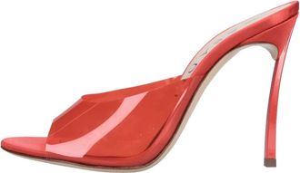 Casadei Plexy en Satijnen Blade Mules - Dames - Muiltjes - Rood - 37 EU - Satijn - Schoenen