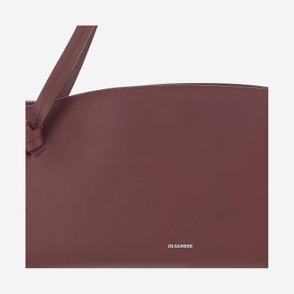 Jil Sander Womens Leather Bag Burgundy Shoulder