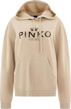 Pinko Pinko Womens Bassani Hoodie - Nude Cotton - Size X-Small