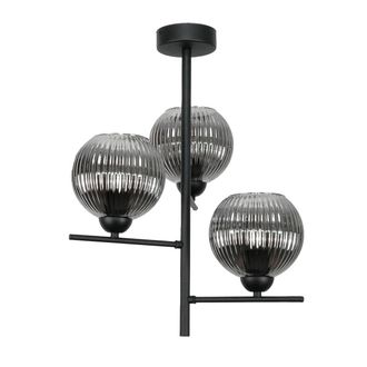 OEM L&aacute;mpara De Techo Colgante Cl&aacute;sica Negra Con Pantalla De Cristal Grafito 15-447 Pablo