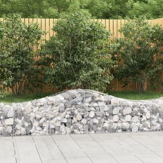 Berkfield Home Arched Gabion Baskets 3 pcs 200x50x40/60 cm Galvanised Iron in Silver