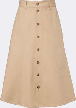 Polo Ralph Lauren Cotton and wool twill midi skirt