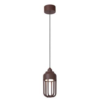 Lucide L&aacute;mpara colgante de aluminio con 1 led integrado, marr&oacute;n &oacute;xido