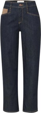 Toni Liv Wide 7/8 - Dames - Jeans - Blauw - Maat: M Katoen