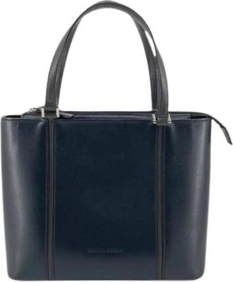 Burberry Pre-owned Tote Bag - Dames - Vintage Shopper - Zwart - ONE Size - Leer - Vintage