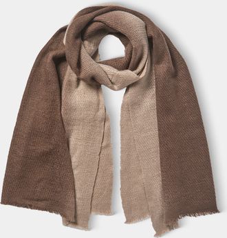 Me&K Cashmere Ombré-Border Scarf (78.5in/2m)