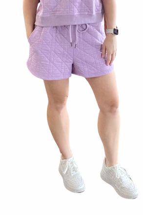 Entro Quilted Drawstring Waist Shorts In Lavender