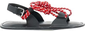 Plan C Sandalen met Koord - Dames - Sandalen - Zwart - 36 EU - Leer - Schoenen