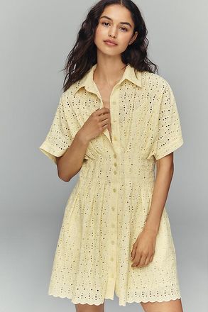 Exquise The Tobie Eyelet Mini Shirt Dress by Exquise
