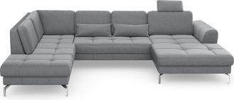 Sit&more Wohnlandschaft »Bendigo U-Form« inklusive Sitztiefenverstellung, Bodenfreiheit 15 cm, in 2 Fussfarben