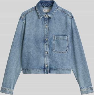 Marc O'Polo Relaxed Fit Jeansbluse mit Leinen-Anteil in Ocean Melange, Gr&ouml;&szlig;e XXL