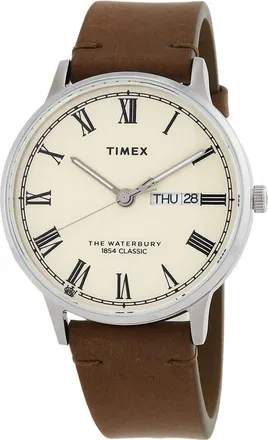 Timex Waterbury Classic Quartz Cream Dial Mens Watch TW2W50600