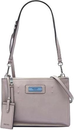 Prada Pre-owned Vintage Satchel - Dames - Vintage Schoudertas - Grijs - ONE Size - Leer - Vintage