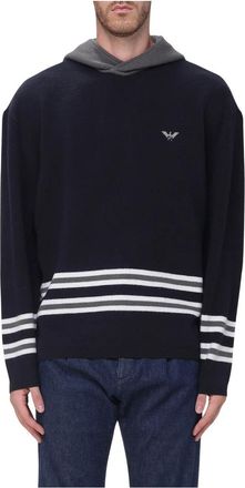Emporio Armani Hooded Pullover - Heren - Hoodies - Blauw - S - Hoodies & sweatvesten