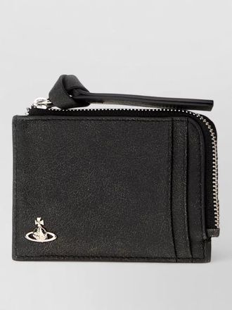 Vivienne Westwood leather card holder textured finish