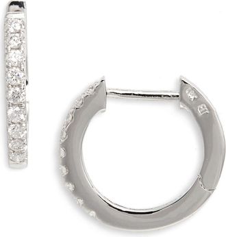 Bony Levy Diamond Hoop Earrings in White Gold at Nordstrom