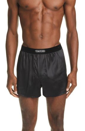 Tom Ford Stretch Silk Boxers in Black at Nordstrom, Size Xx-Large